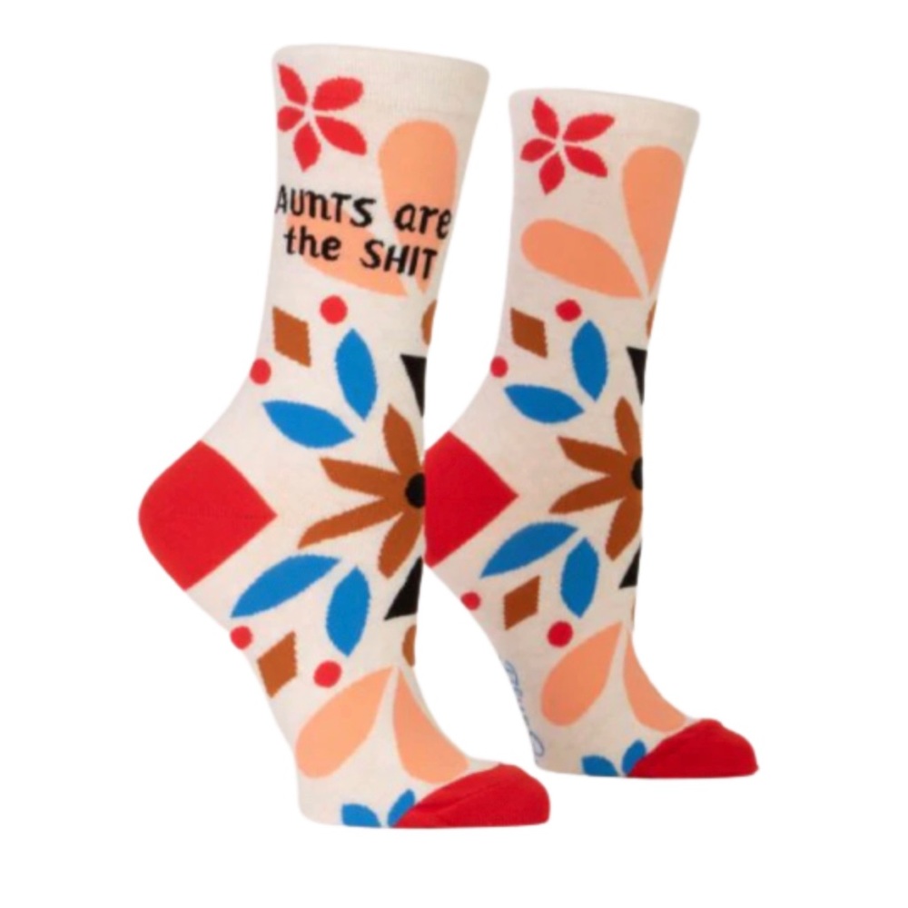 AUNTS ARE THE SHIT NOVELTY W-CREW SOCKS NWT ONE SIZE